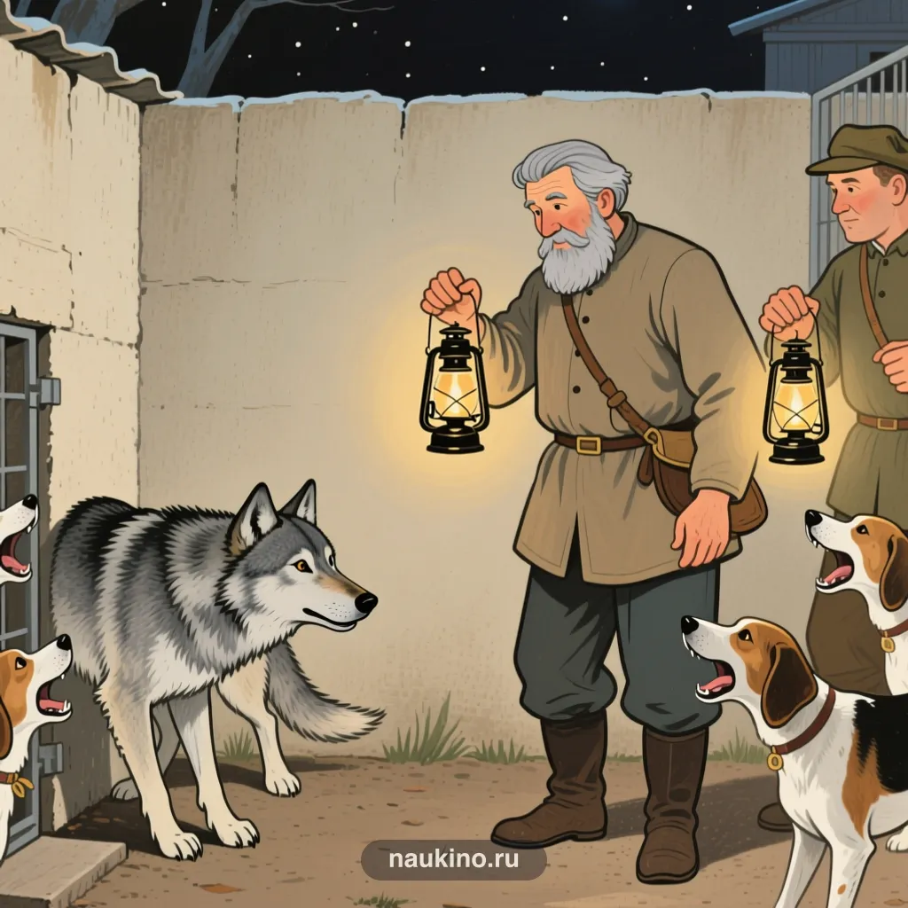 Рисунок к басне «Волк на псарне»