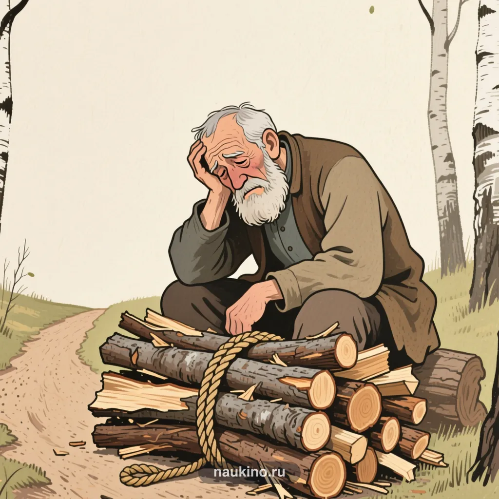 Рисунок к басне «Старик и смерть»