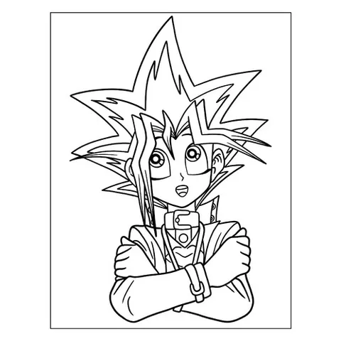 Раскраска «Юги Муто из Yu Gi Oh»