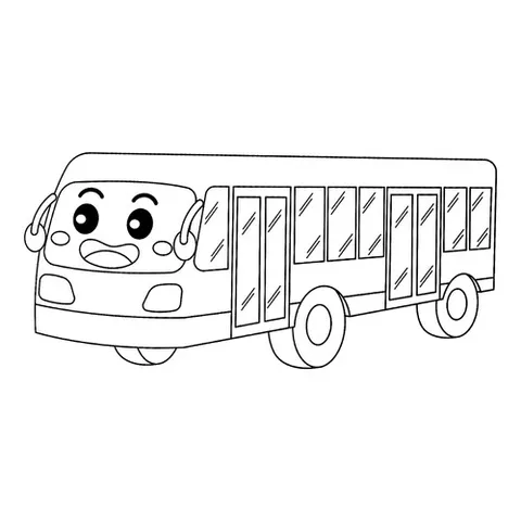 Раскраска «Автобус улыбается»