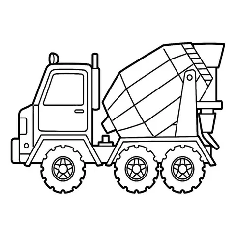Раскраска «Мобильная бетономешалка»