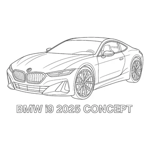 Раскраска «БМВ i9 2025 Concept»