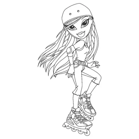 Раскраска «Bratz на роликах»