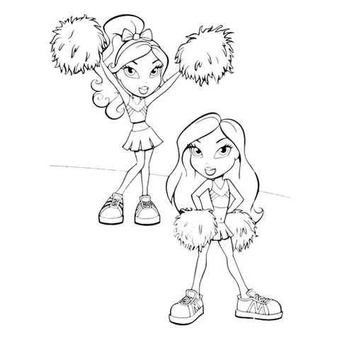 Раскраска «Bratz на тренировке»