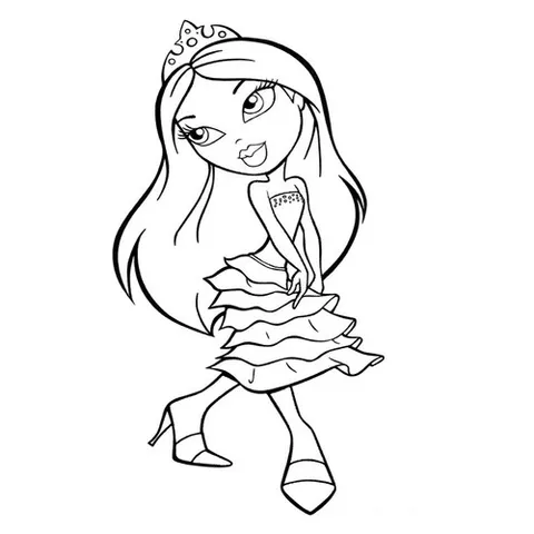 Раскраска «Bratz на высоких каблуках»