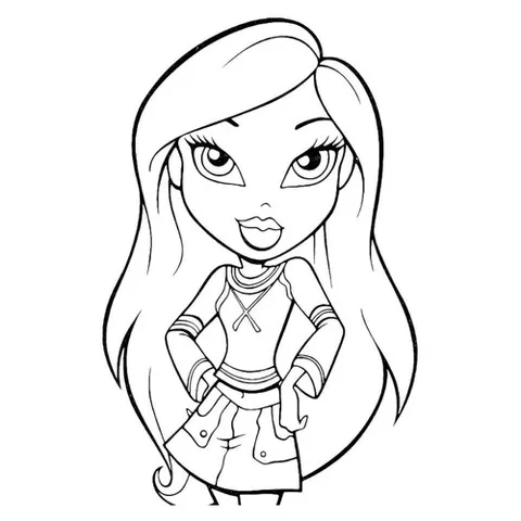 Раскраска «Bratz в новой юбке»