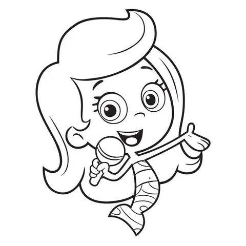 Раскраска «Молли с микрофоном»