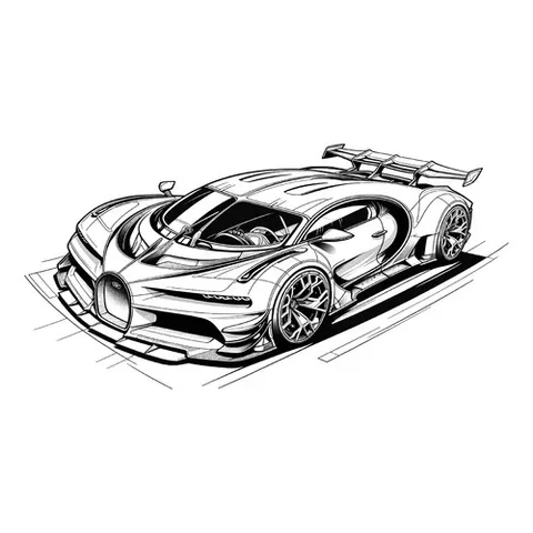 Раскраска «Спортивная машина Бугатти Vision Gran Turismo»