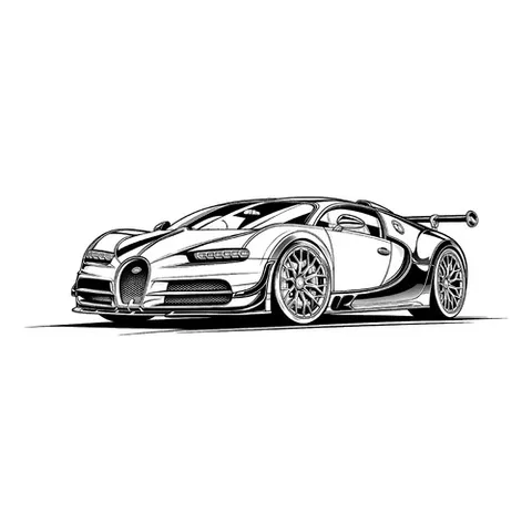 Раскраска «Суперкар Бугатти Veyron»