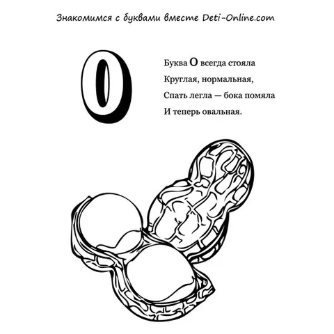 Раскраска «Буква О - Орехи»