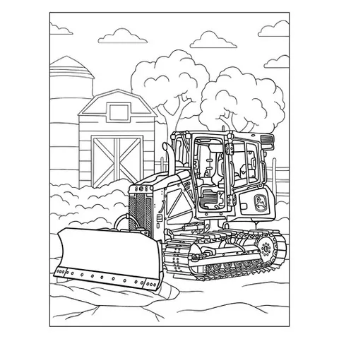 Раскраска «Бульдозер John Deere»