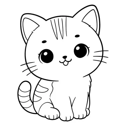 Раскраска «Добрый котёнок»