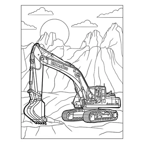 Раскраска «Экскавтор Komatsu»