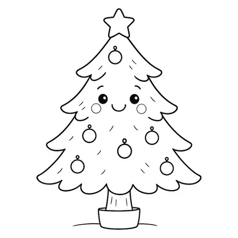 Раскраска «Милая ёлочка»