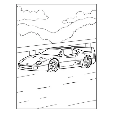 Раскраска «Феррари F40»