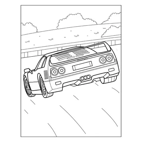 Раскраска «Ретро Феррари F40»