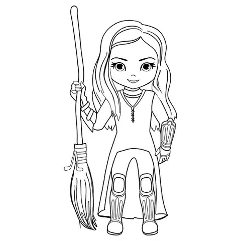Раскраска «Мультяшная Джинни Уизли»