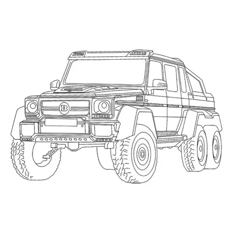 Раскраска «Гелендваген G63 6x6 AMG BRABUS 700»