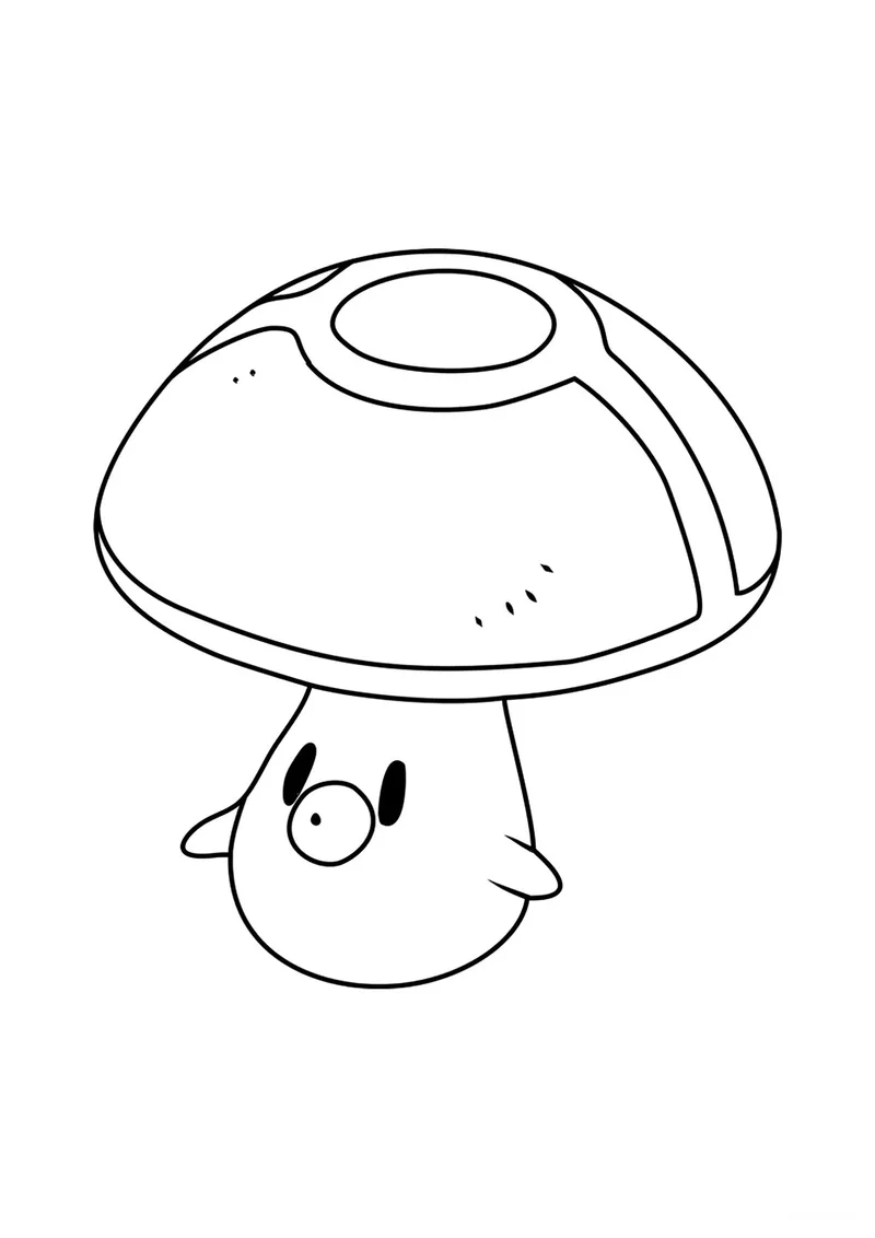 Раскраска «Покемон Фунгус #0590» — чёрно-белый контурный рисунок для печати