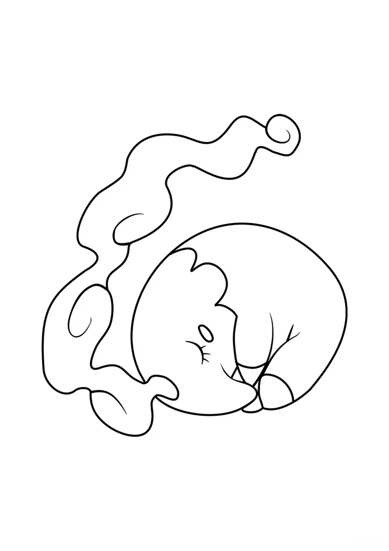 Раскраска «Покемон Мушарна #0518» — чёрно-белый контурный рисунок для печати