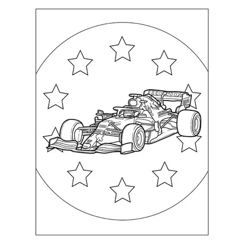 Раскраска «Гоночная машина Red Bull RB16B»