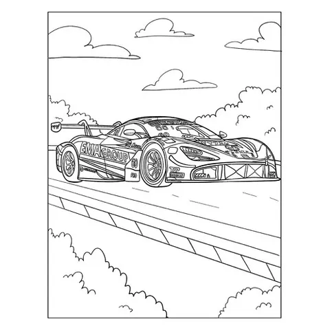 Раскраска «Гоночный автомобиль Макларен 720S GT3»