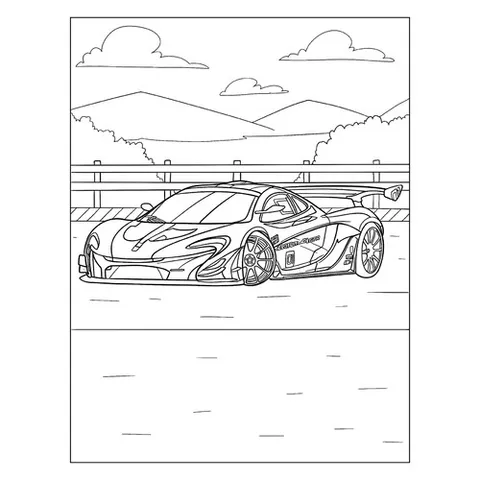 Раскраска «Гоночный McLaren P1 GTR»