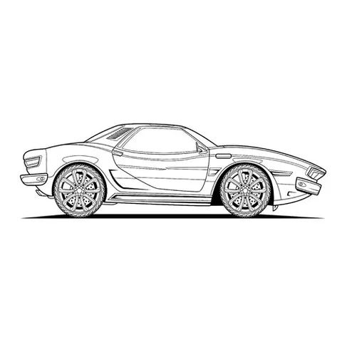 Раскраска «Молниеносный спортивный автомобиль»