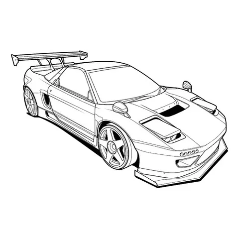 Раскраска «Мощный спортивный автомобиль»