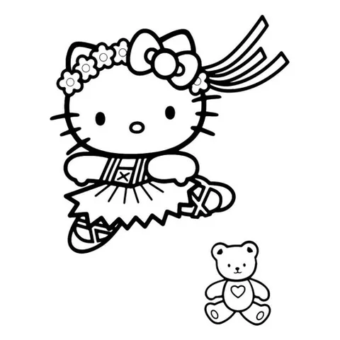 Раскраска «Kitty на танцах»