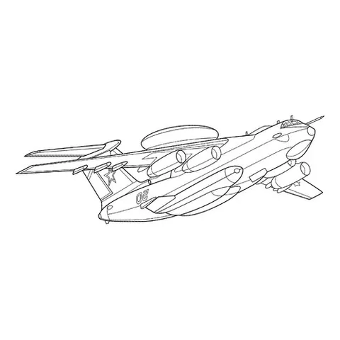 Раскраска «Дозорный самолёт А-50»