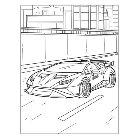 Раскраска «Ламборгини Huracan с антикрылом»