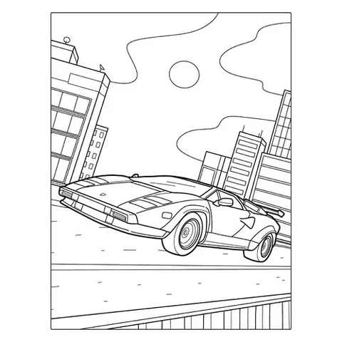 Раскраска «Ретро Ламборгини Countach»