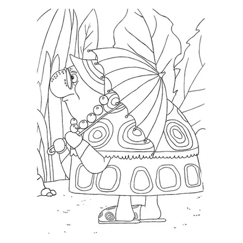 Раскраска «Тётя Мотя с зонтом»