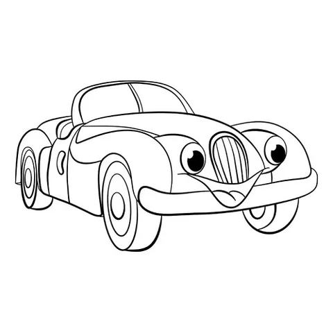Раскраска «Старенький автомобиль»