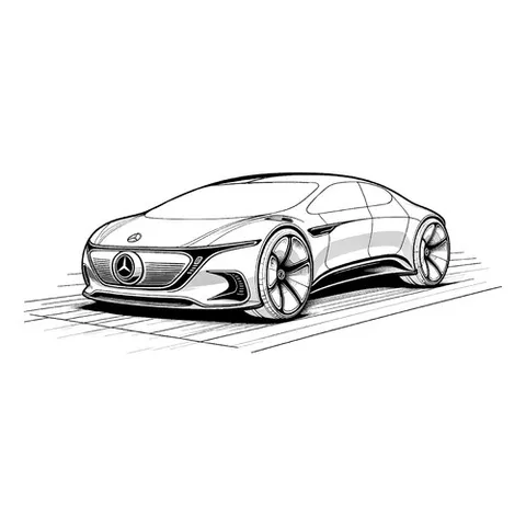 Раскраска «Концепт-кар Мерседес VISION EQXX»
