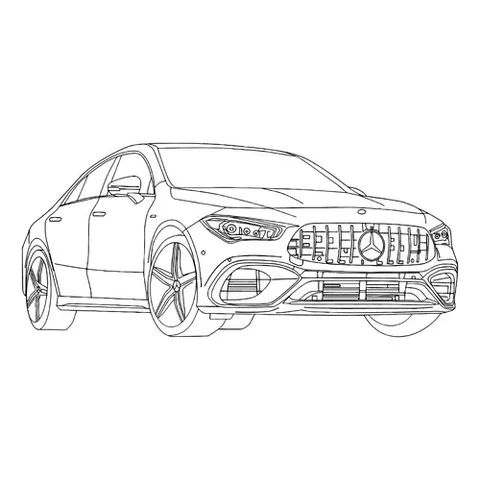 Раскраска «Мерседес CLA45 AMG 2020»