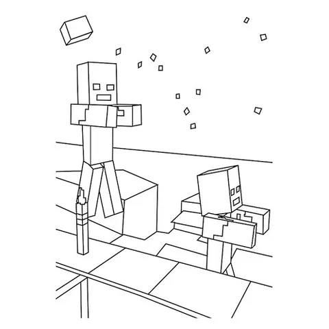 Раскраска «Зомби Minecraft»