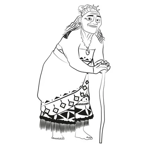 Раскраска «Тала (бабушка Моаны)»