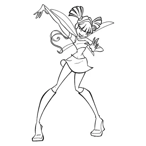 Раскраска «Муза готовится к танцам»