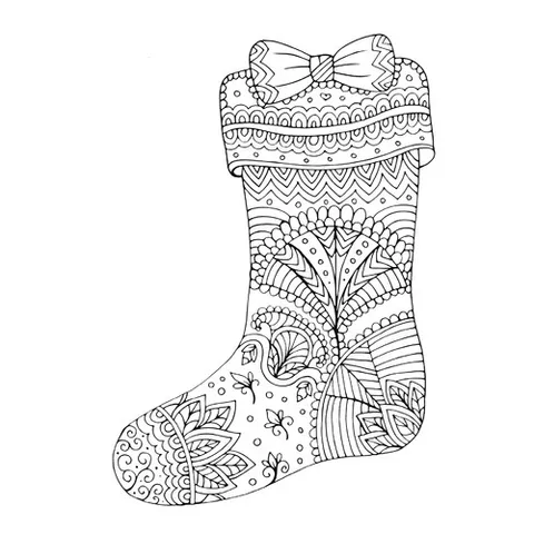 Раскраска «Рождественский носок антистресс»