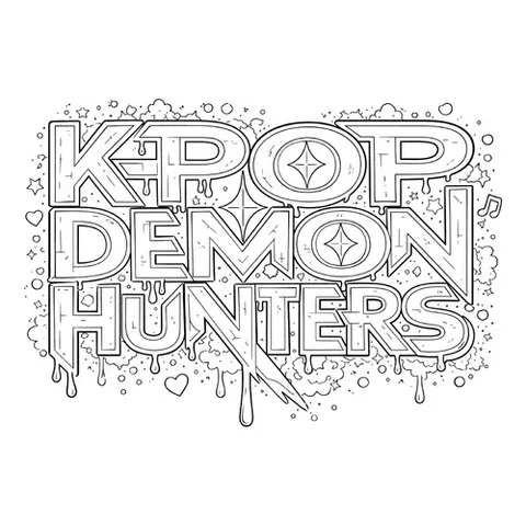 Раскраска «Логотип K-pop Demon Hunters»