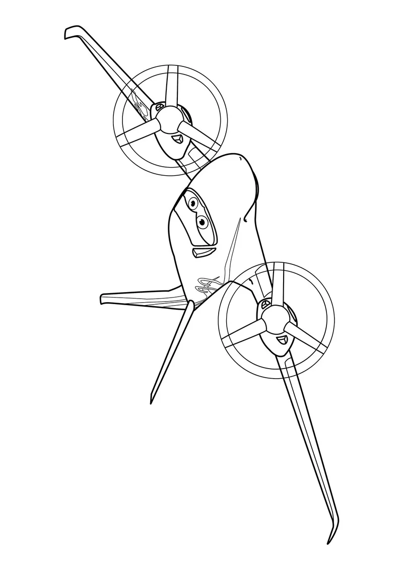 Раскраска «Самолёт Рошель» — чёрно-белый контурный рисунок для печати