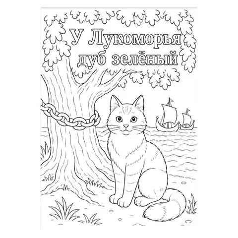 Раскраска «У Лукоморья дуб зеленый»