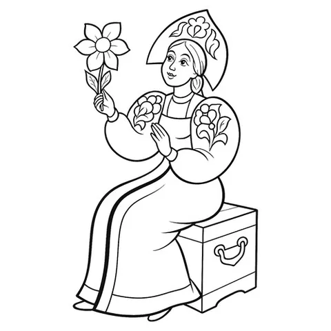 Раскраска «Аленький цветочек»
