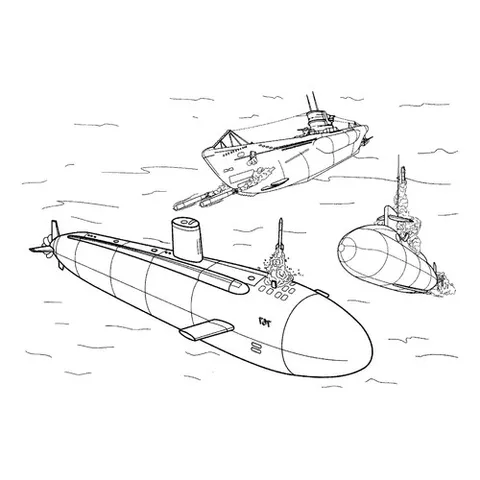 Раскраска «Атомная подводная лодка Хэмптон (США)»