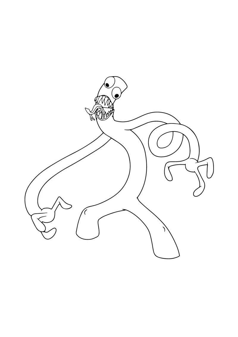 Раскраска «Зелёный из Радужные друзя» — чёрно-белый контурный рисунок для печати