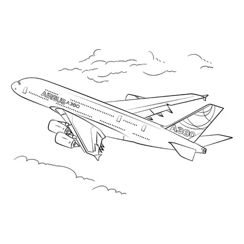 Раскраска «Аэробус А380»