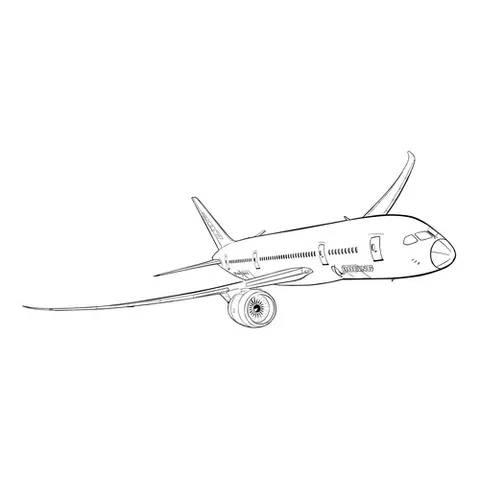 Раскраска «Самолет Boeing 787 Dreamliner»