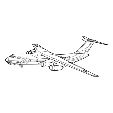 Раскраска «Самолёт ИЛ-76»